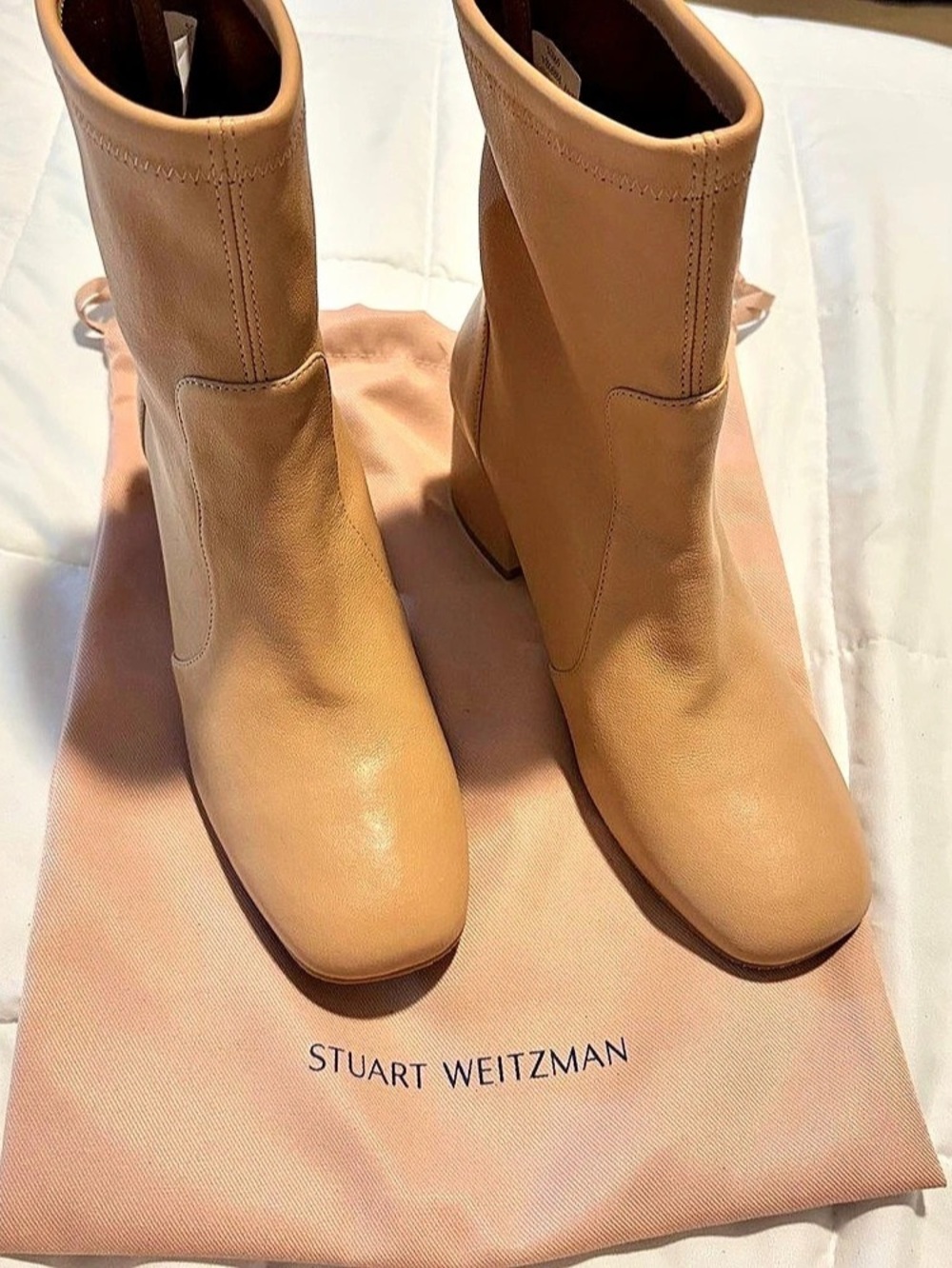 Stuart Weitzman BRAND NEW (7)Camel Leather Ankle Boots originally $595